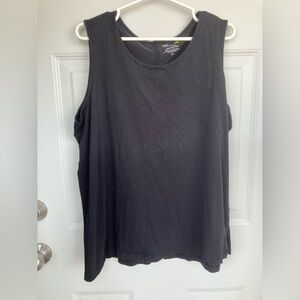Black sleeveless top 100% cotton pima 2X